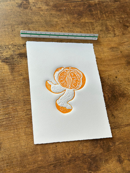 Tangerine - Original Handmade Linocut Print