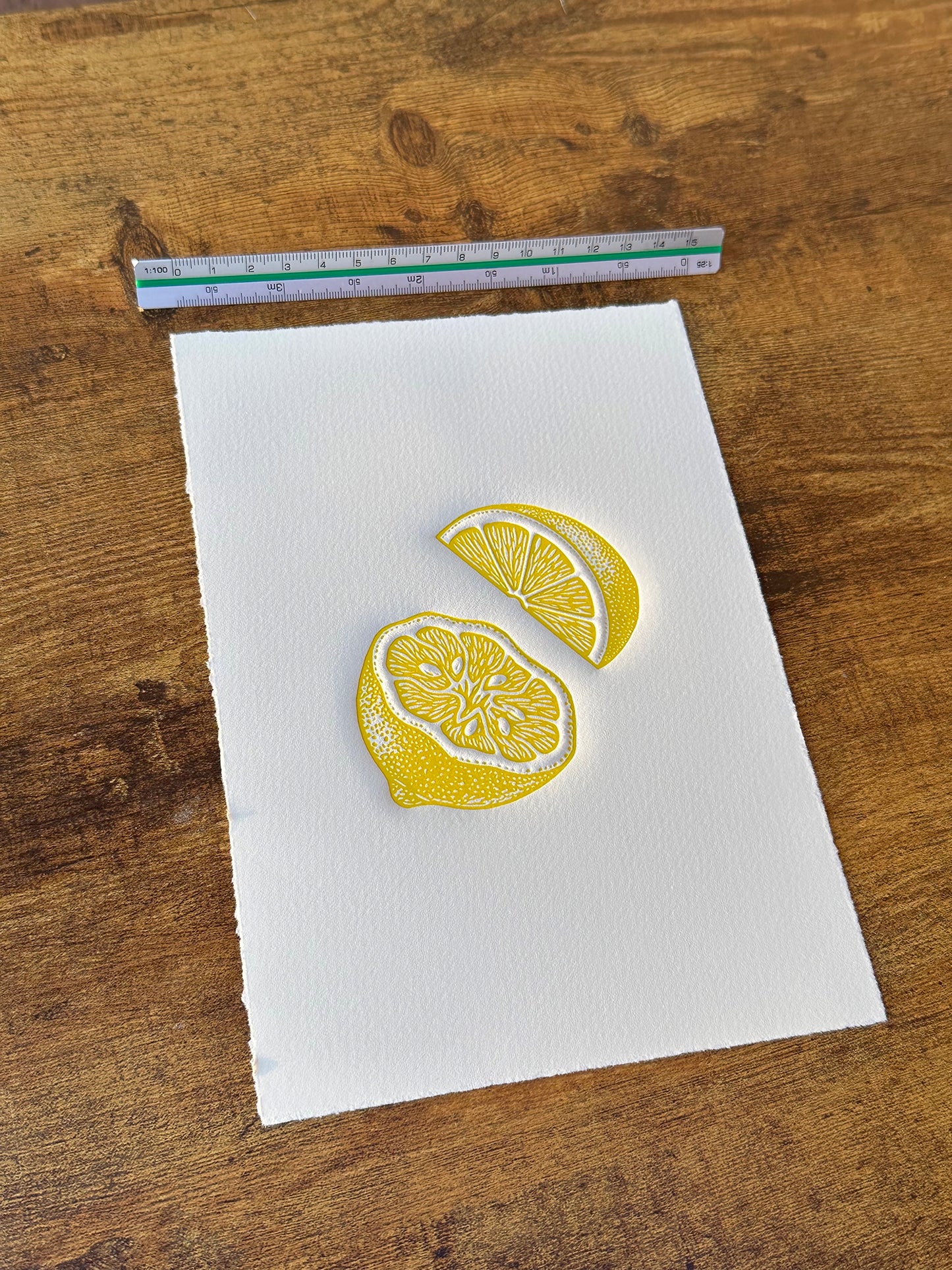 Lemon - Original Handmade Linocut Print