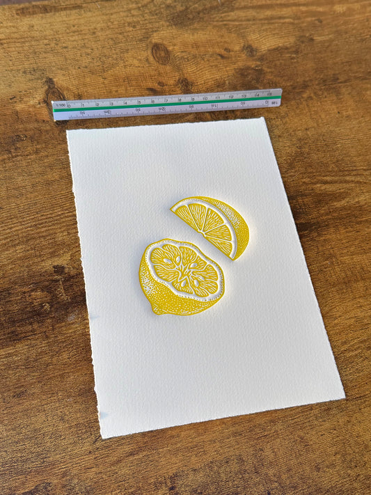 Lemon - Original Handmade Linocut Print