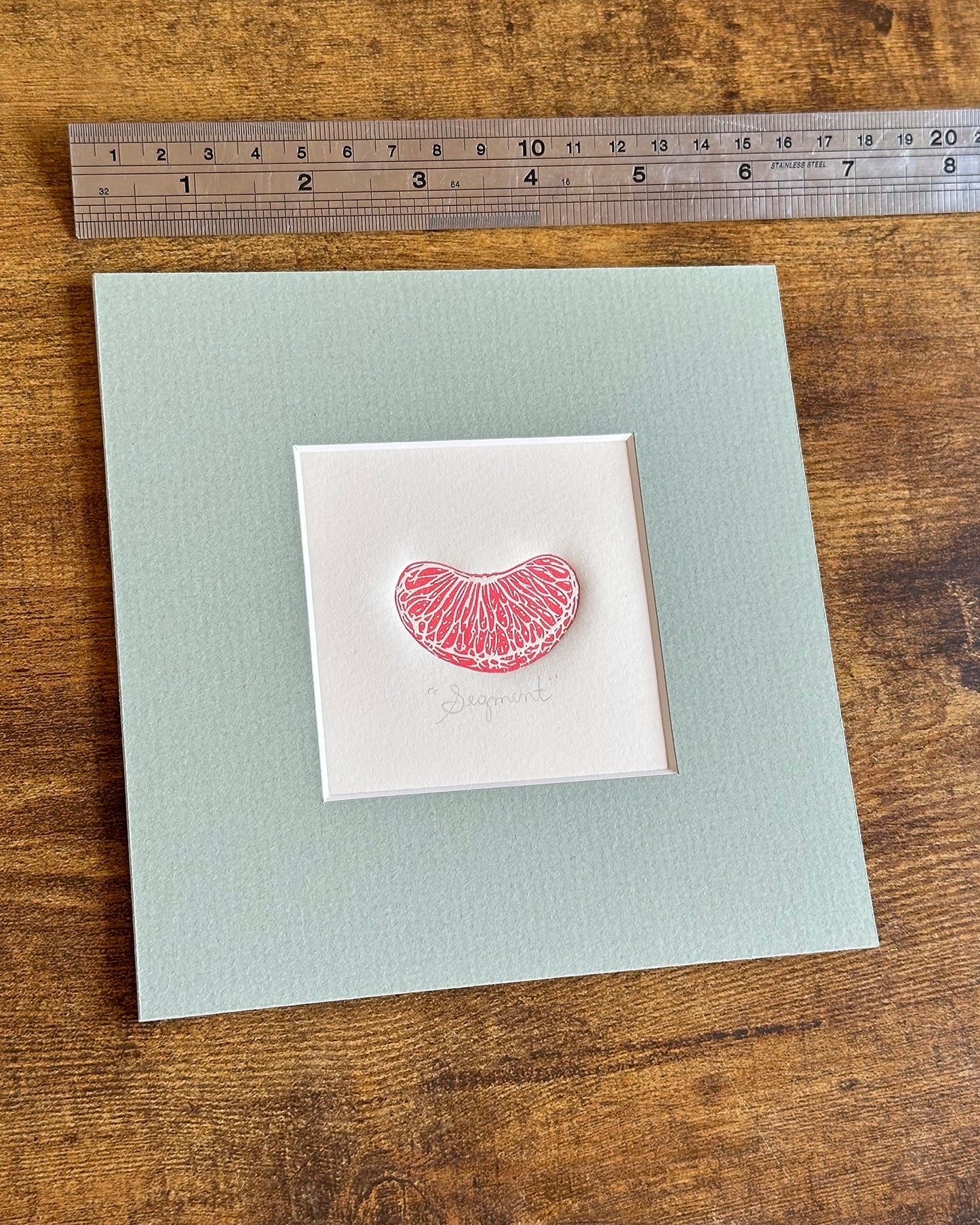 Segment (Mini Mounted Print) - Original Handmade Linocut Print