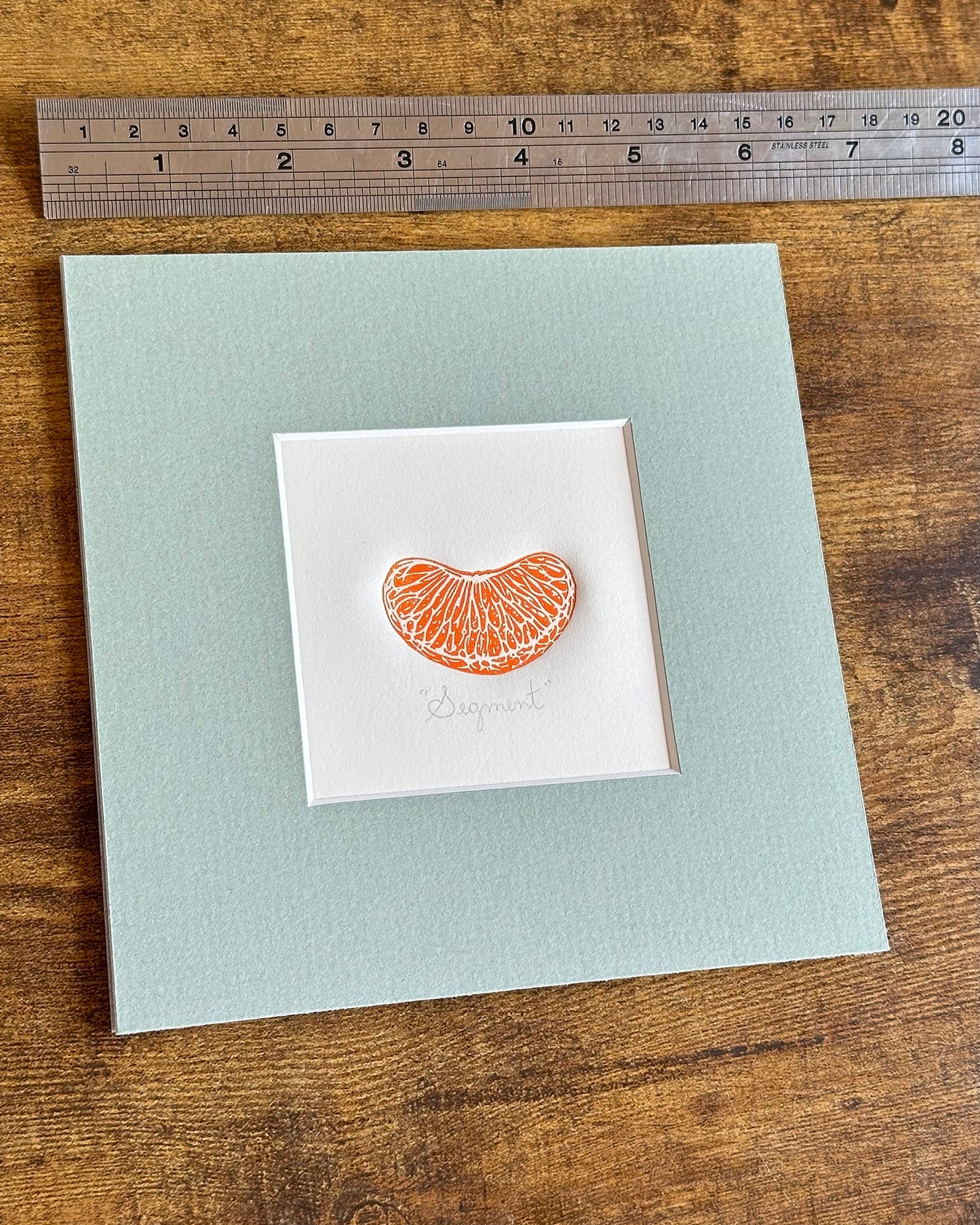 Segment (Mini Mounted Print) - Original Handmade Linocut Print
