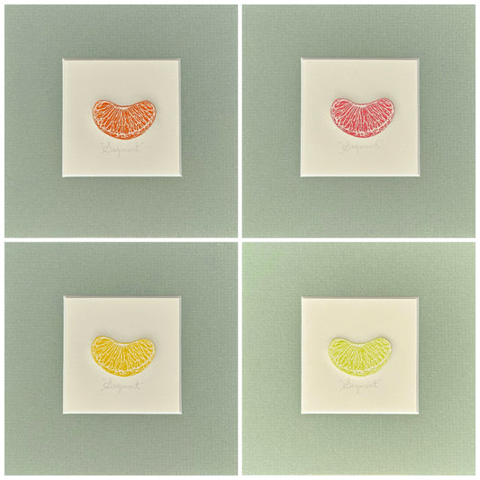 Segment (Mini Mounted Print) - Original Handmade Linocut Print
