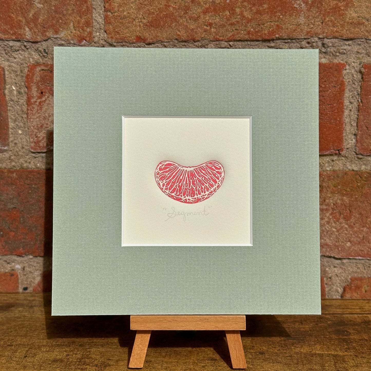 Segment (Mini Mounted Print) - Original Handmade Linocut Print