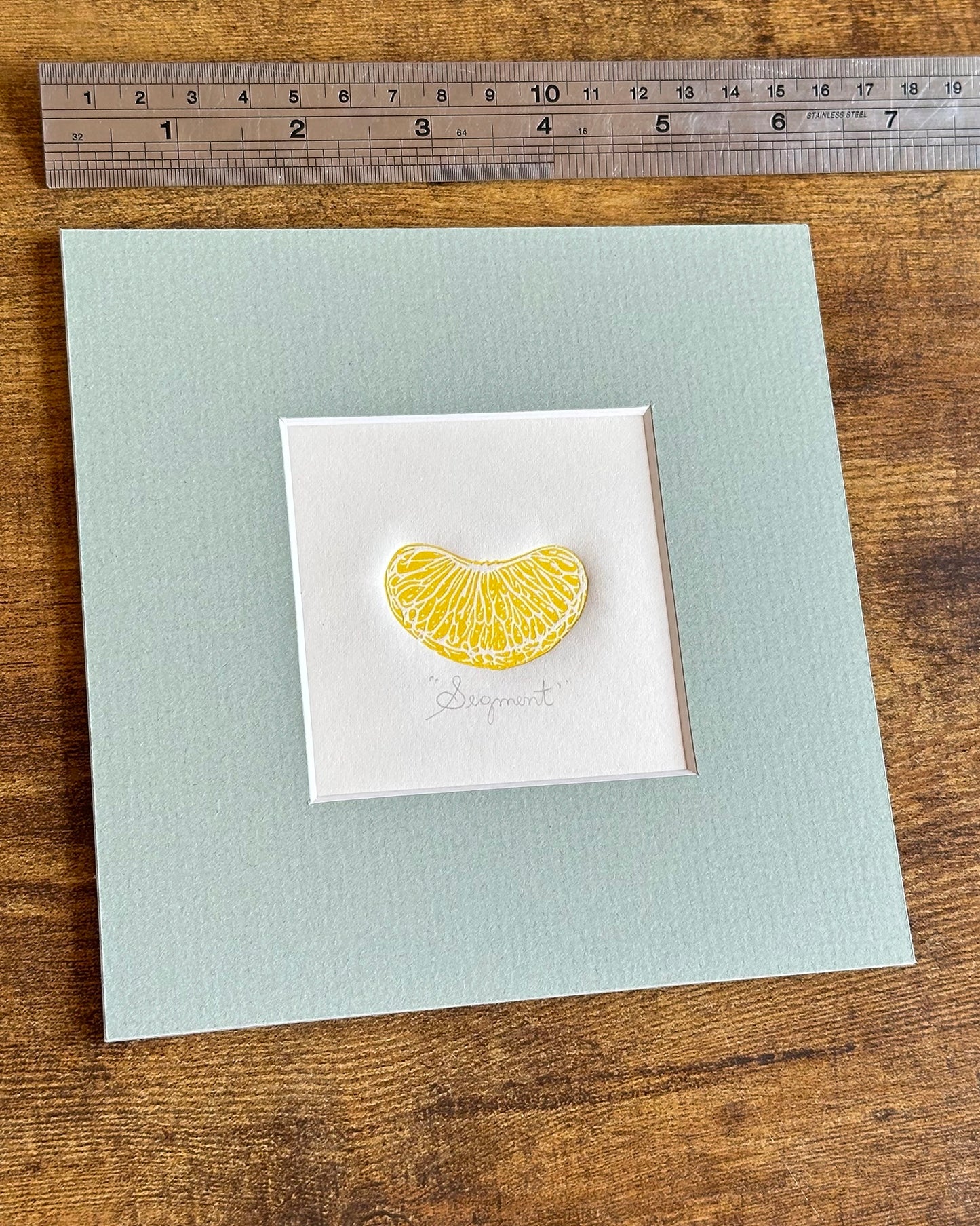 Segment (Mini Mounted Print) - Original Handmade Linocut Print
