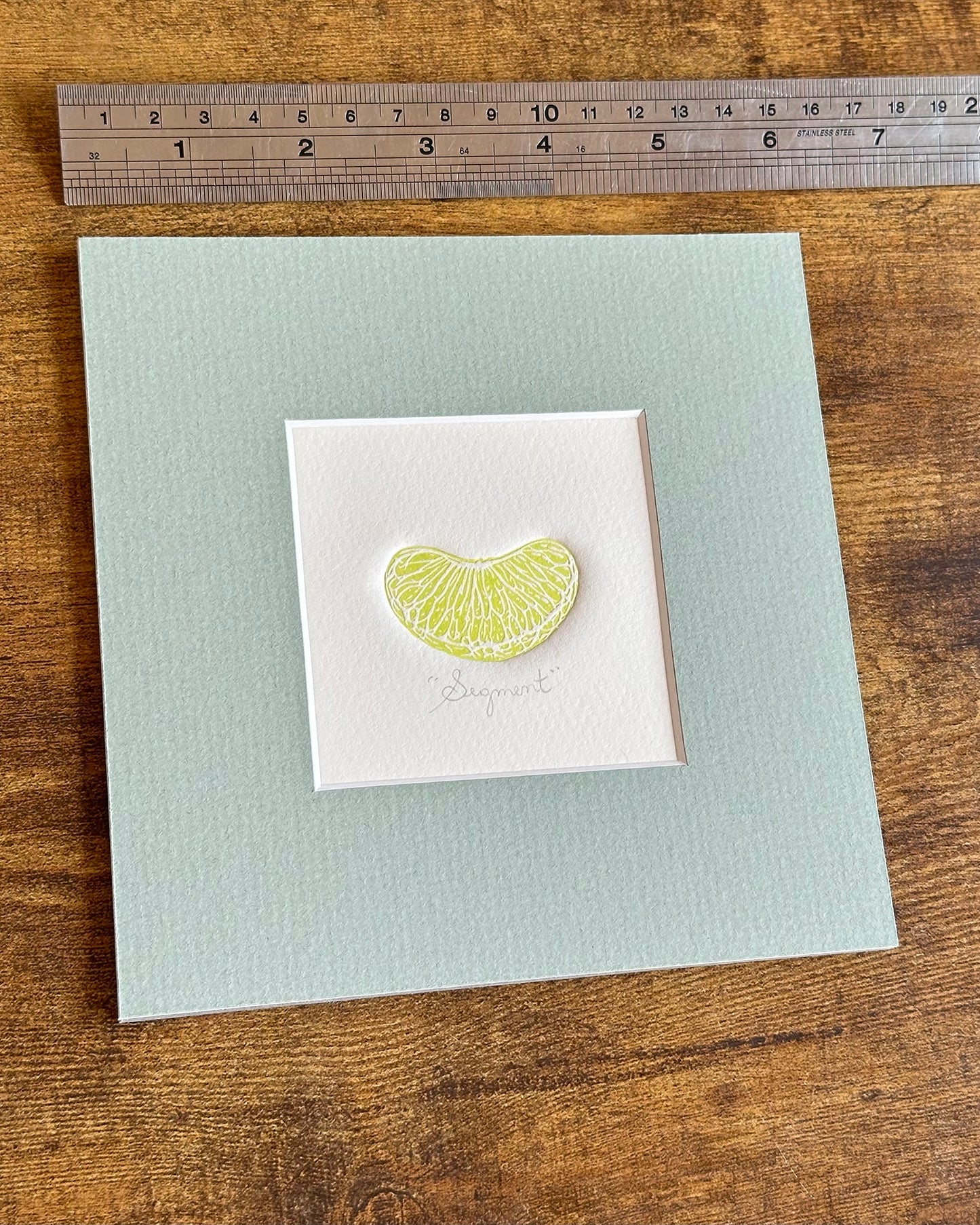 Segment (Mini Mounted Print) - Original Handmade Linocut Print