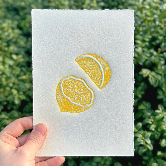 Lemon - Original Handmade Linocut Print