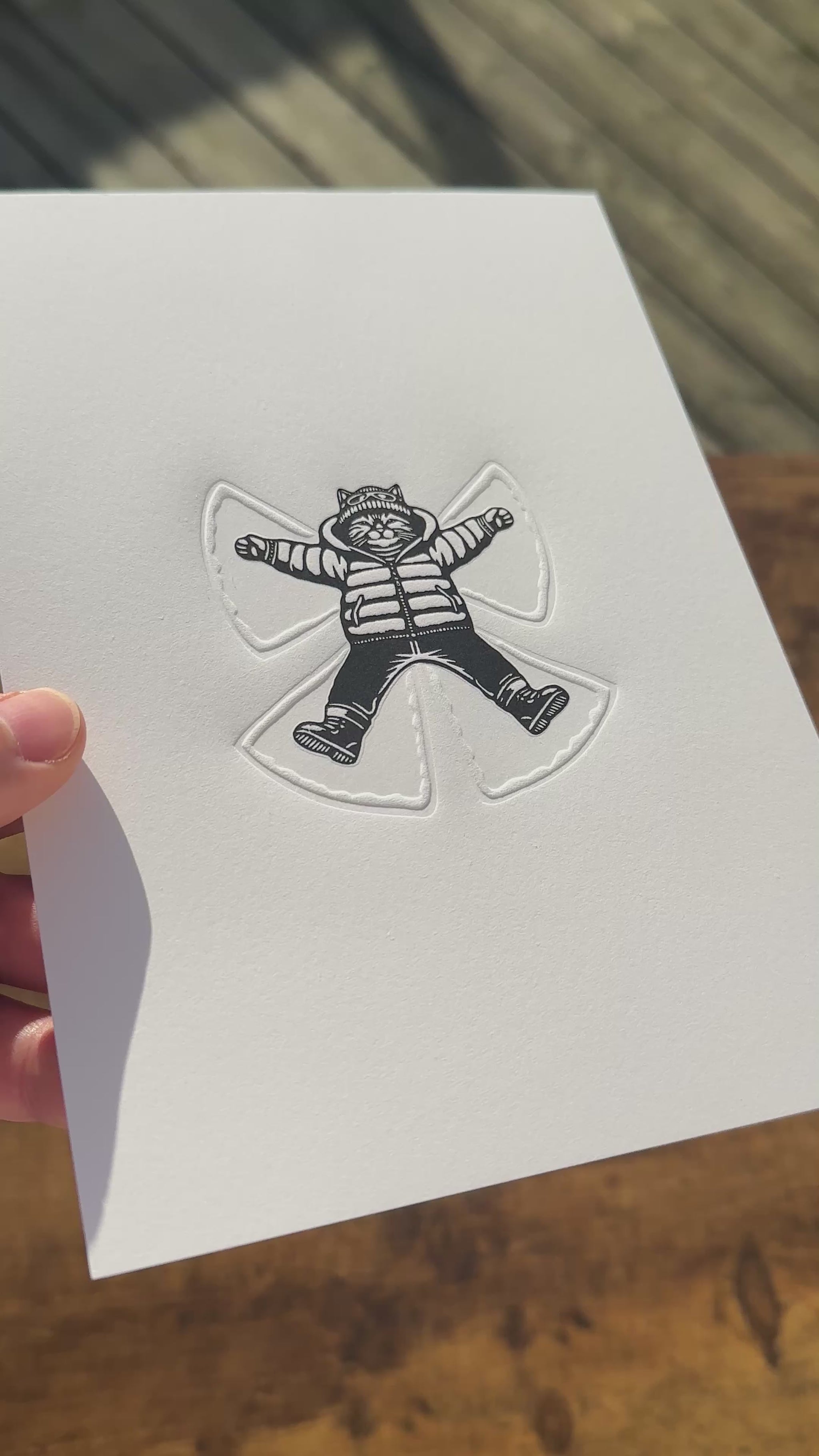 video showing our snow angel cat print 